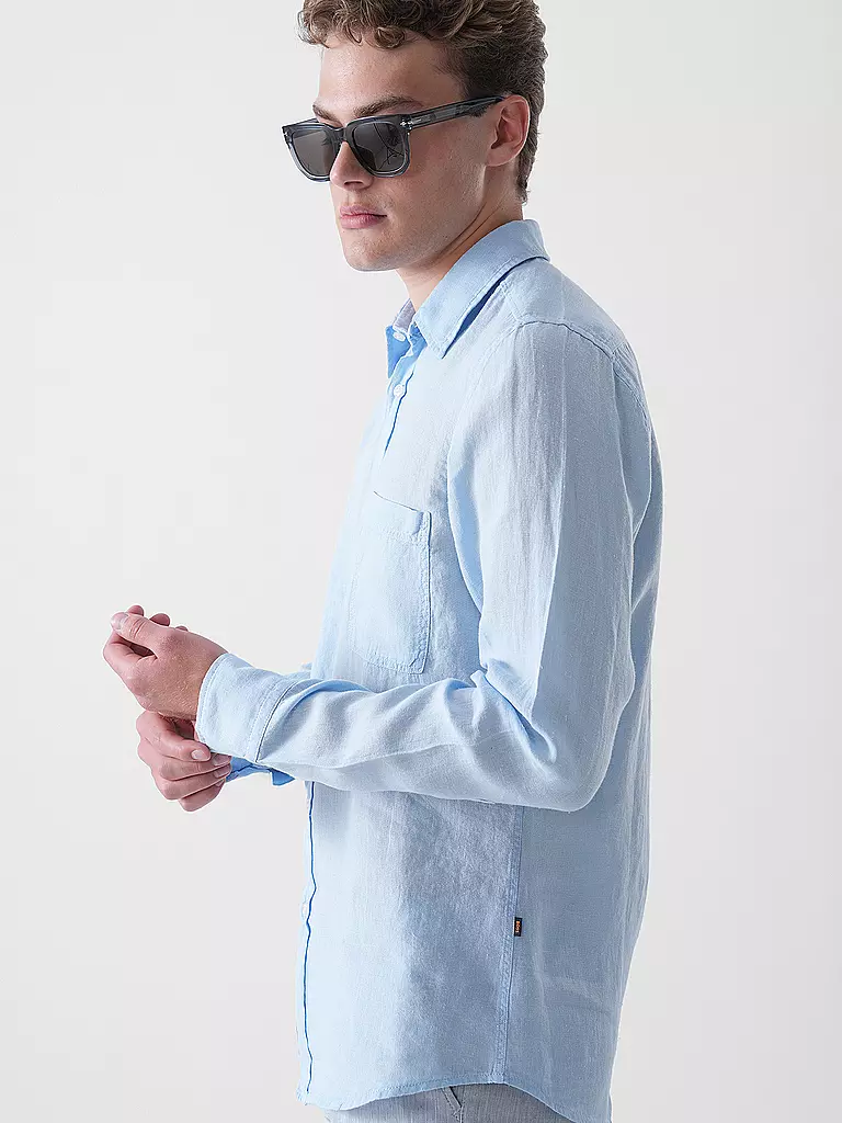 BOSS | Leinenhemd Regular Fit RELEGANT | hellblau