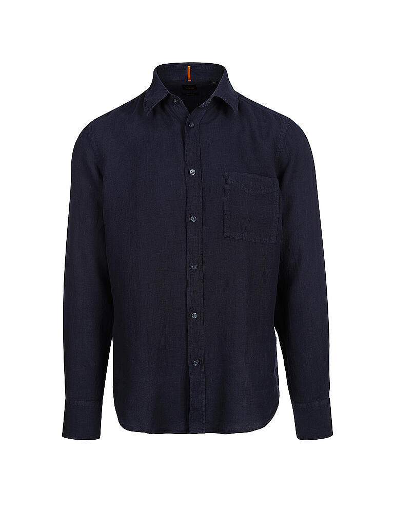 BOSS | Leinenhemd Regular Fit | blau