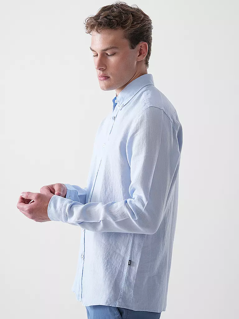 BOSS | Leinenhemd Slim Fit H-ROAN | hellblau