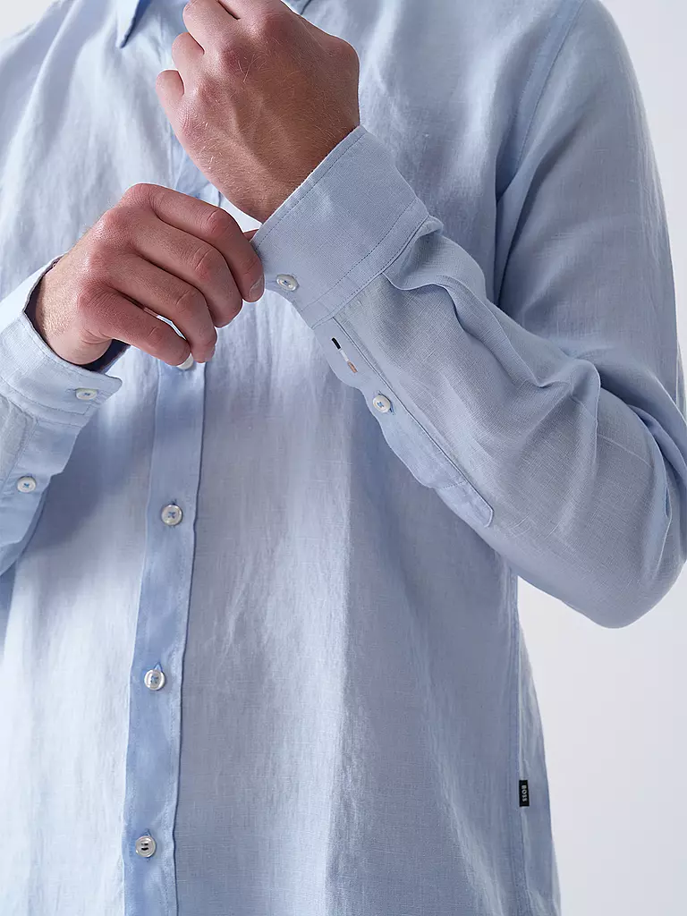 BOSS | Leinenhemd Slim Fit H-ROAN | hellblau