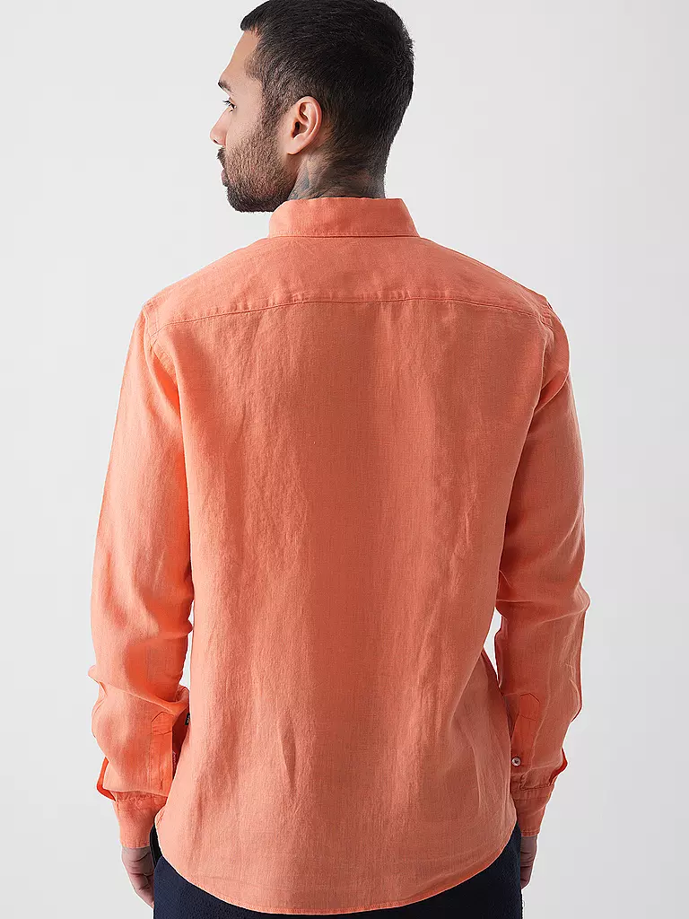 BOSS | Leinenhemd Slim Fit H-ROAN | orange