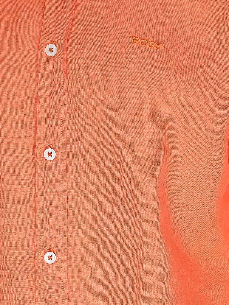 BOSS | Leinenhemd Slim Fit H-ROAN | orange