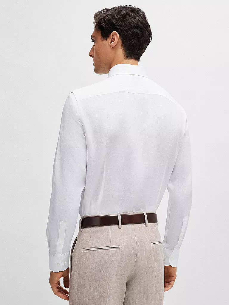 BOSS | Leinenhemd Slim Fit | weiss