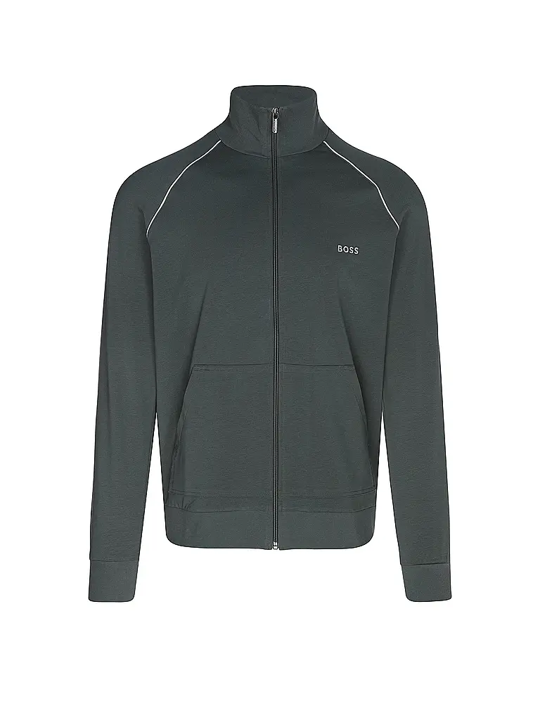 BOSS | Loungewear Jacke  | dunkelgrün