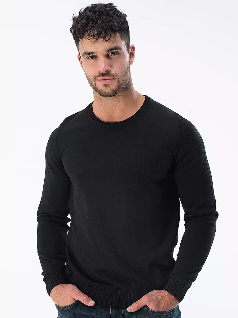 BOSS | Pullover Slim Fit LENO-P | schwarz