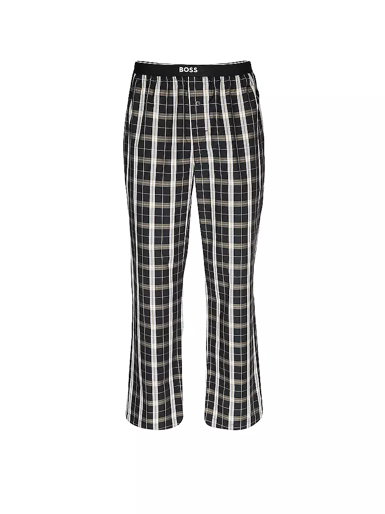 BOSS - Pantalones de pijama de algodón con logo bordado - Azul oscuro
