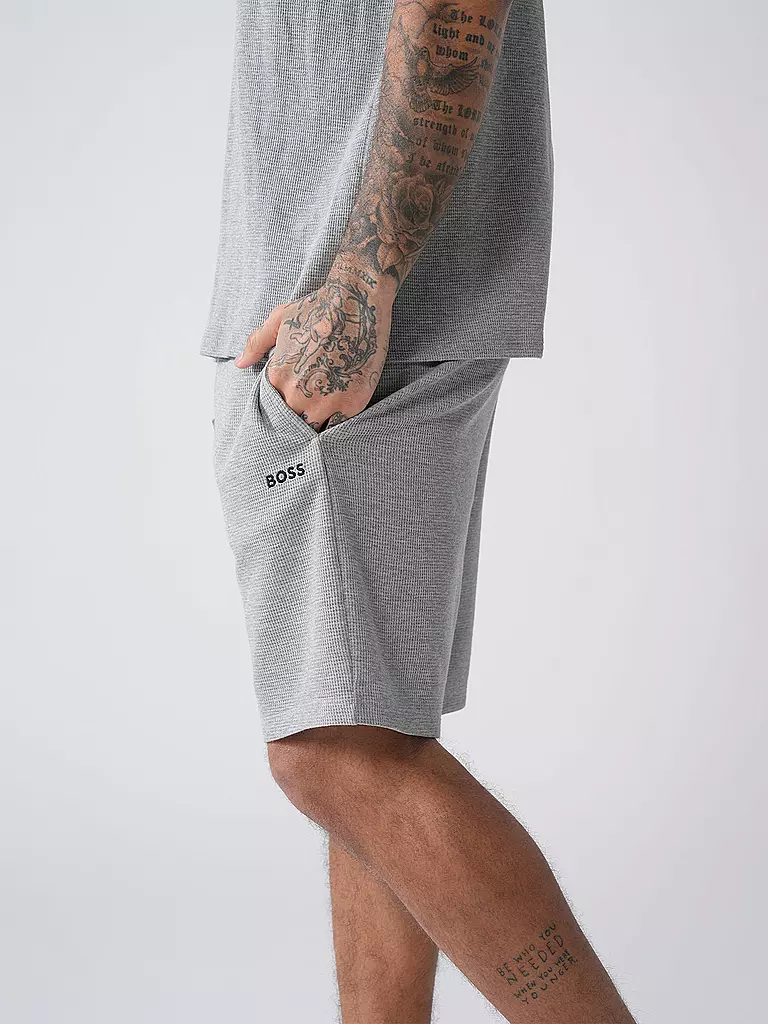 BOSS | Pyjamahose - Shorts | grau