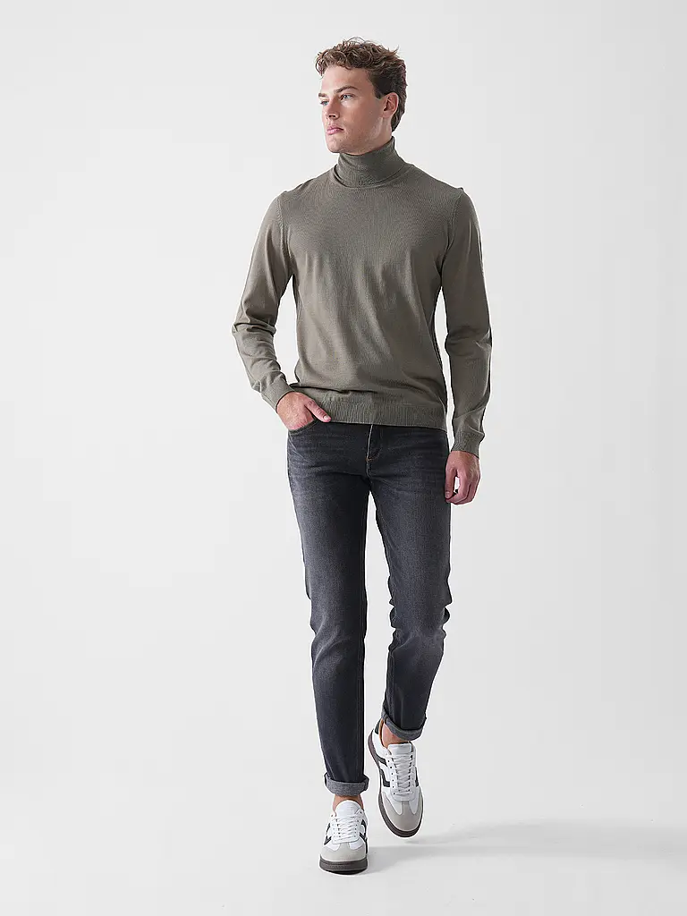 BOSS | Rollkragenpullover Slim Fit MUSSO | olive
