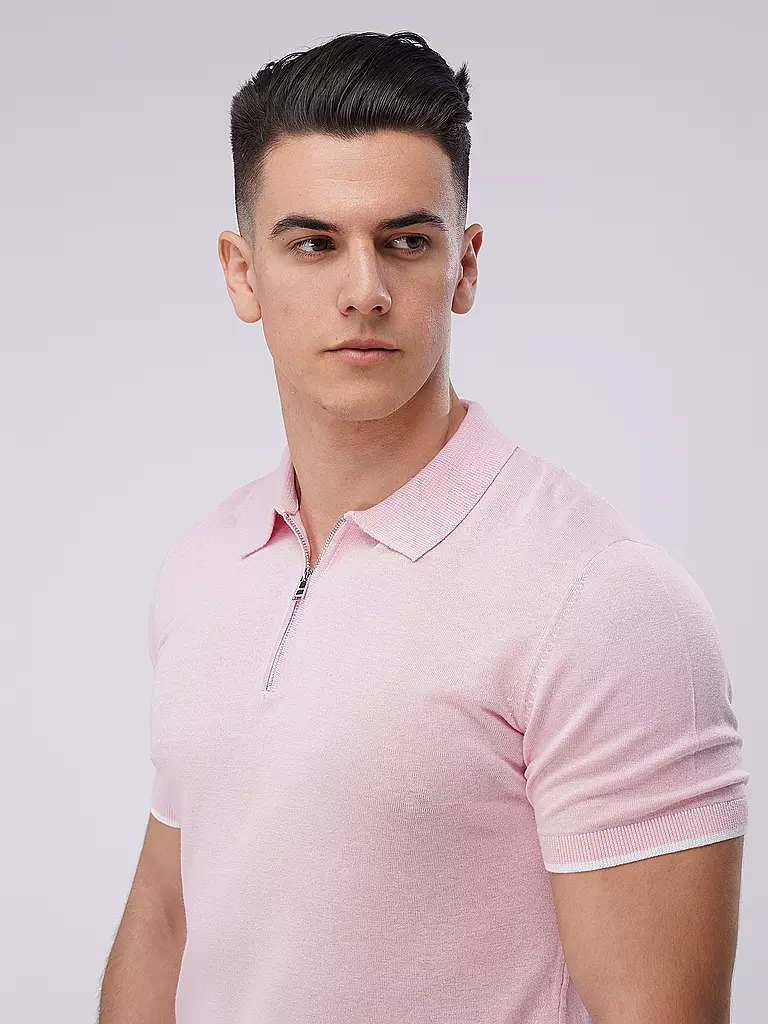 BOSS | Strickpoloshirt Regular Fit GANZO | rosa