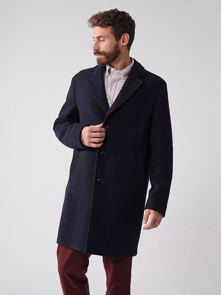 BOSS | Wollmantel | dunkelblau