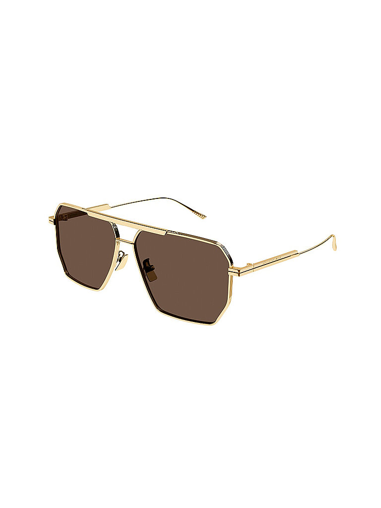 Bottega Veneta Herren Bottega Veneta BV1012S 003 Sonnenbrillen Metall Gold Braun Pilot Normal