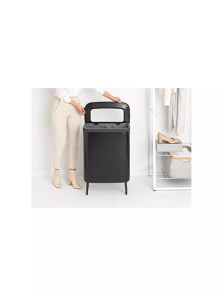 BRABANTIA | Wäschebox Bo 2x45l Schwarz | schwarz