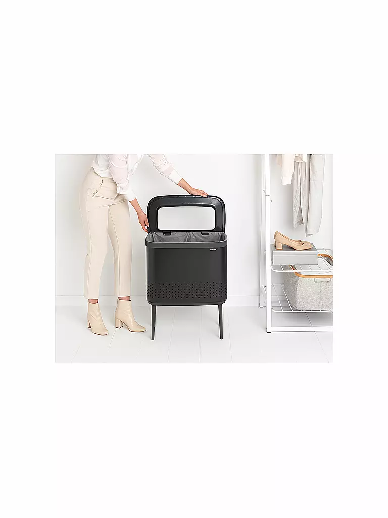 BRABANTIA | Wäschebox Bo 60l Schwarz | schwarz