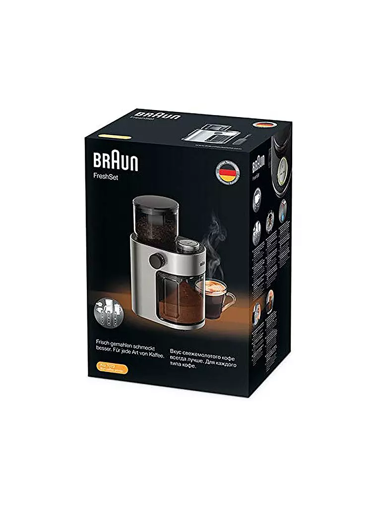 BRAUN | Kaffeemühle Fresh (Edelstahl) KG7070 | silber