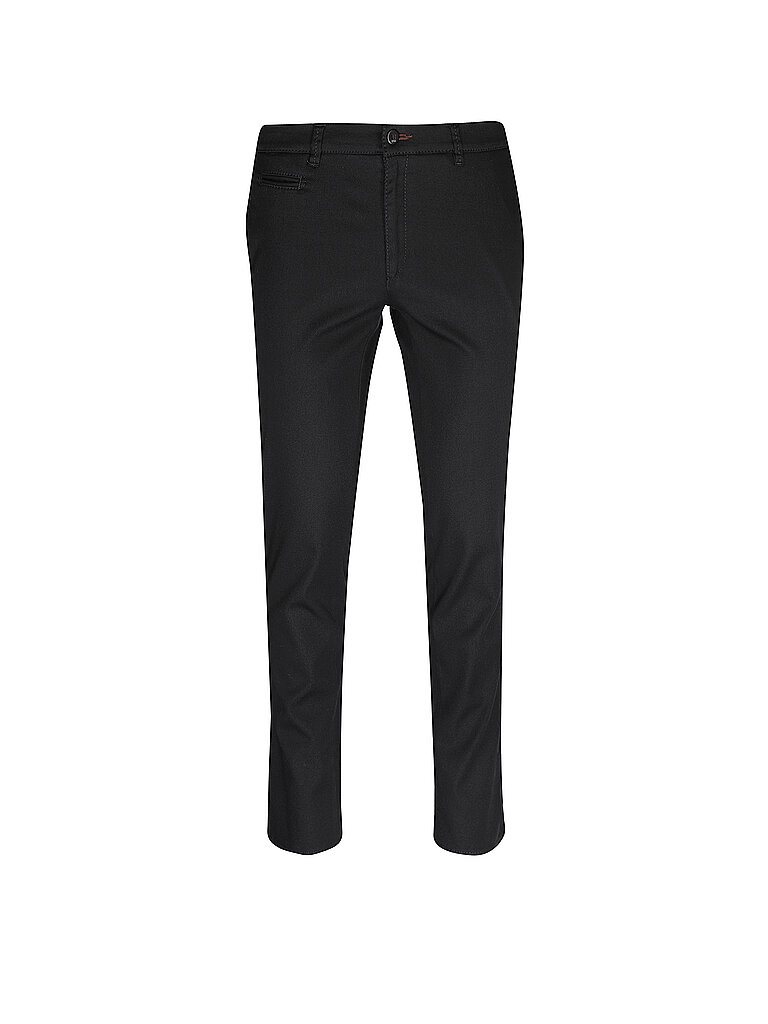 Übergröße  Brax Chino Fabio mit feiner Struktur in Hi-Flex-Qualität Blue Planet in Schwarz