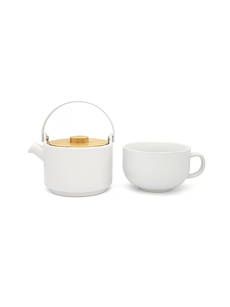 BREDEMEIJER Tea for one Umea con tapa de bambú 0,5l Blanco blanco