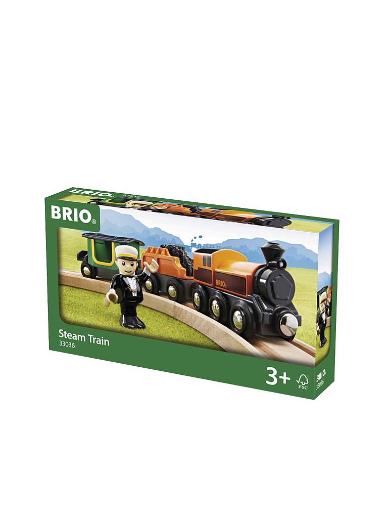 BRIO | Dampflok mit Tender und Reisewagen | transparent