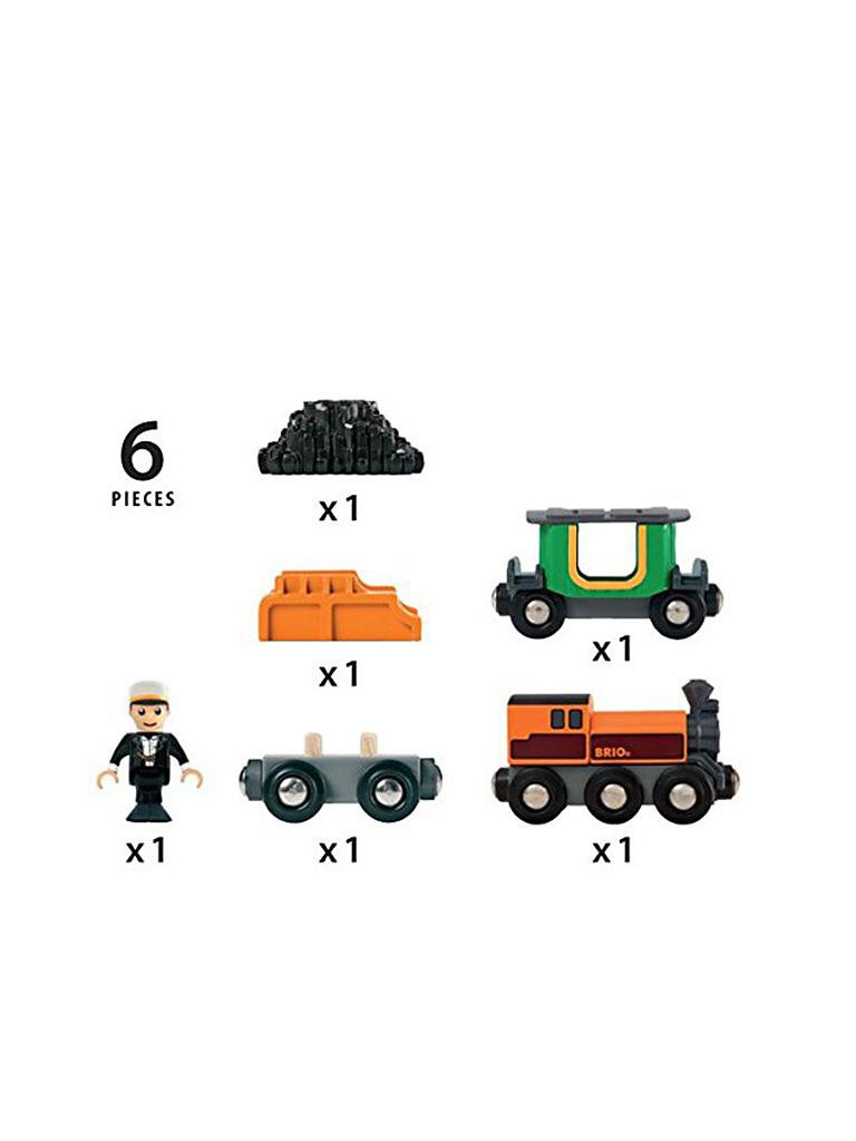 BRIO | Dampflok mit Tender und Reisewagen | transparent