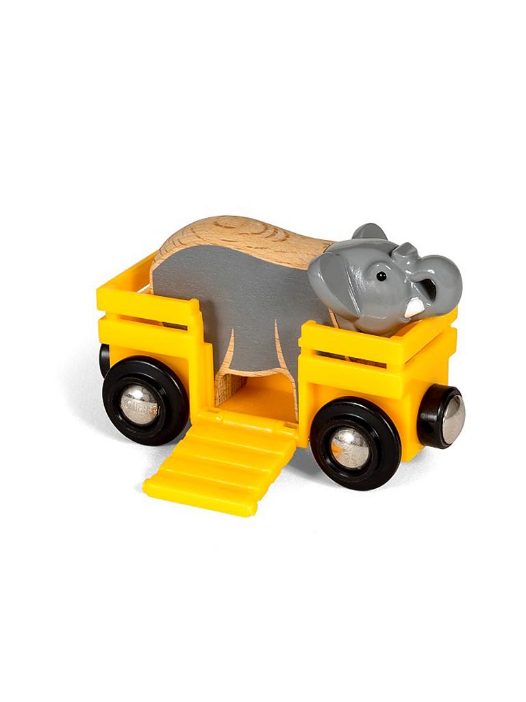 BRIO | Tierwaggon Elefant | gelb
