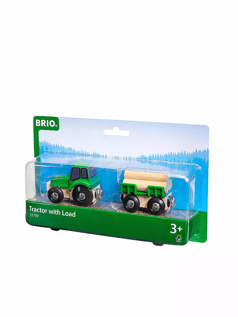 BRIO | Traktor mit Holz-Anhänger | keine Farbe