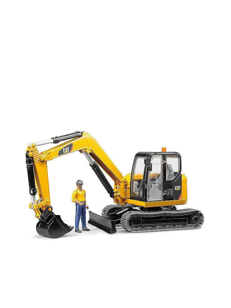 BRUDER CAT Caterpillar Minibagger mit Bauarbeiter 02466 Profi