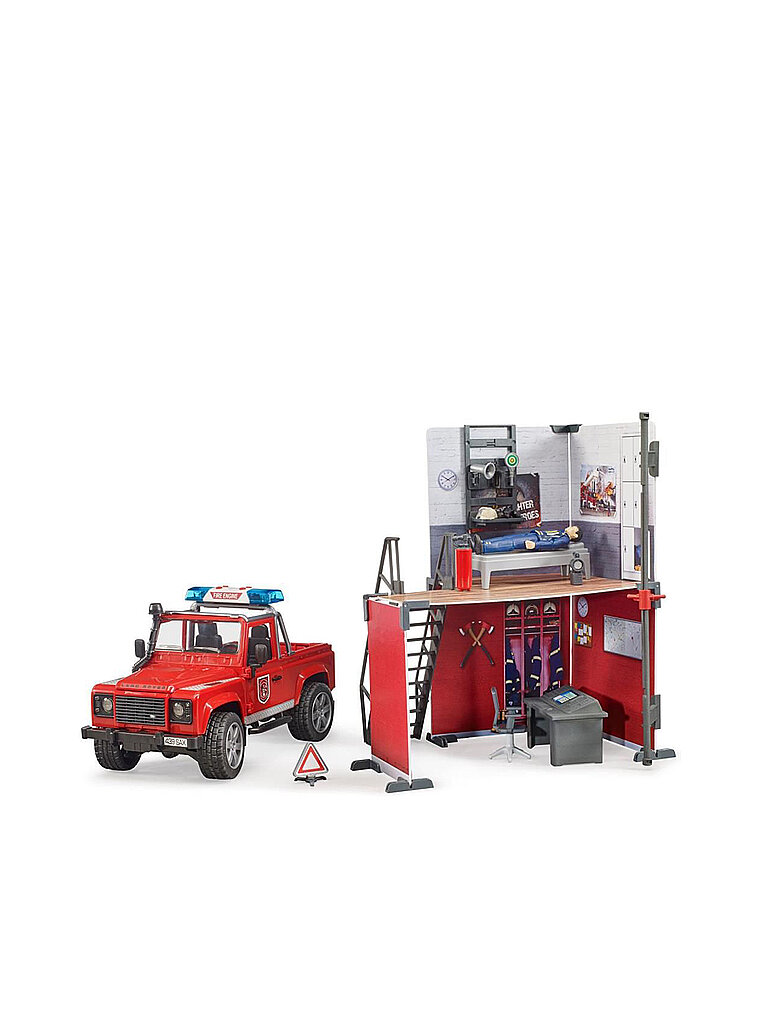 BRUDER Feuerwehrstation mit Land Rover Defender 62701