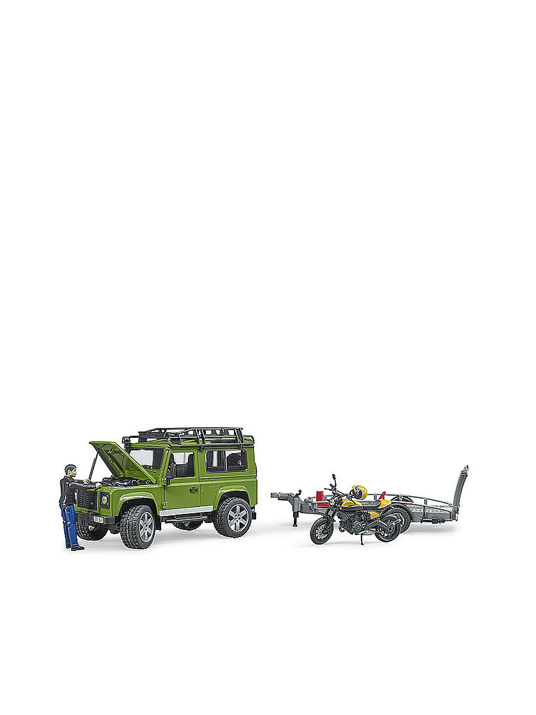 BRUDER | Land Rover Defender mit Anhänger 02589 Profi | bunt