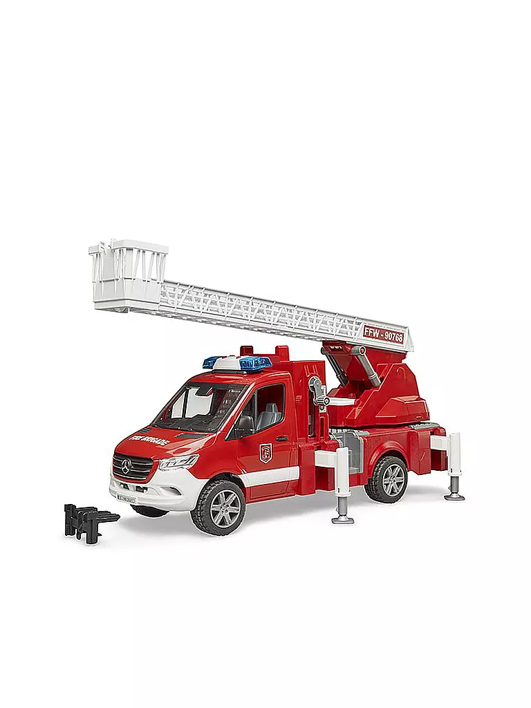 BRUDER | MB Sprinter Feuerwehr mit Drehleiter, Pumpe und Light & Sound Modul | keine Farbe