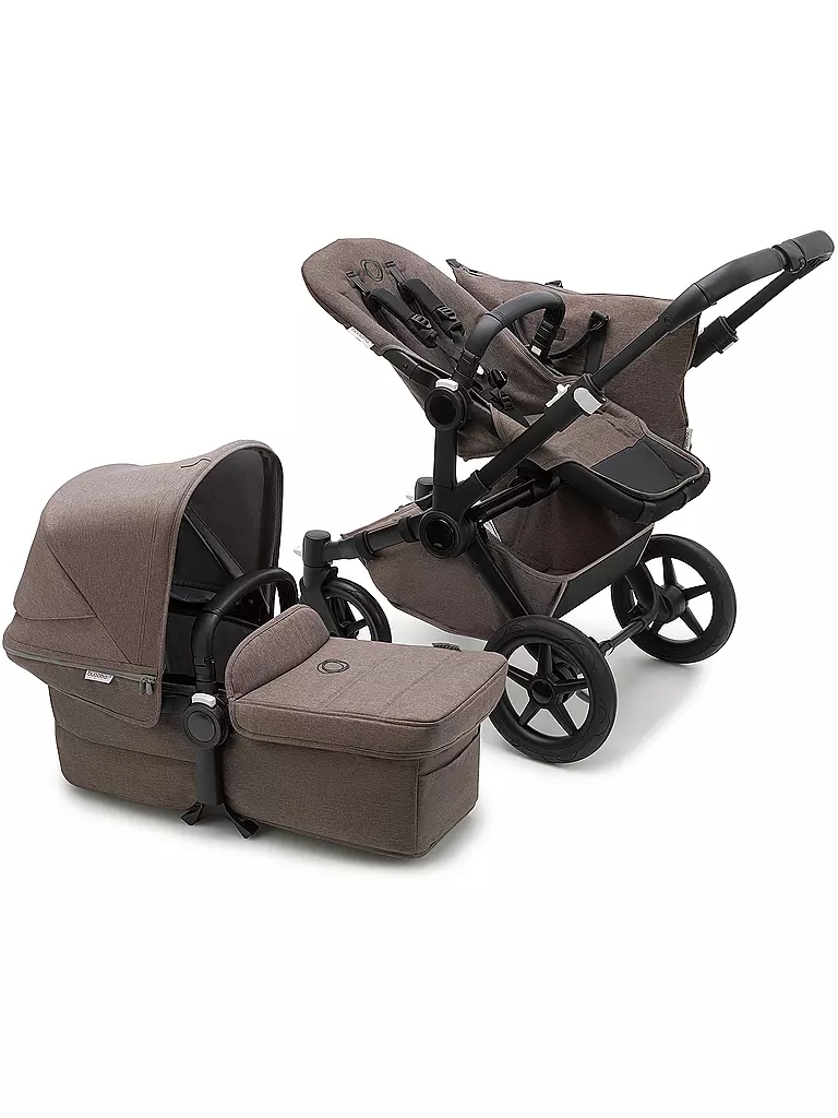 BUGABOO | Donkey 5 Mineral Mono Kinderwagen Set Komplett Schwarz / Taupe | hellbraun