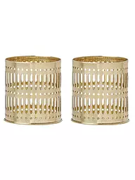 BUNGALOW | Teelicht 2-er Set METRO 8cm Gold | gold