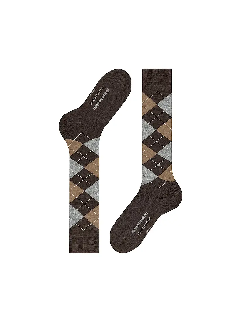 BURLINGTON | Damen Kniestrümpfe MARYLEBONE dark brown | 