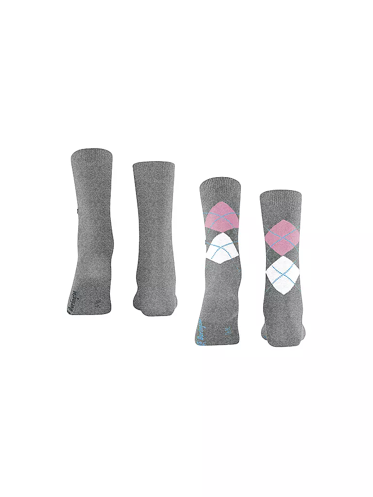 BURLINGTON | Damen Socken EVERYDAY 2-er Pkg 36-41 light grey | schwarz