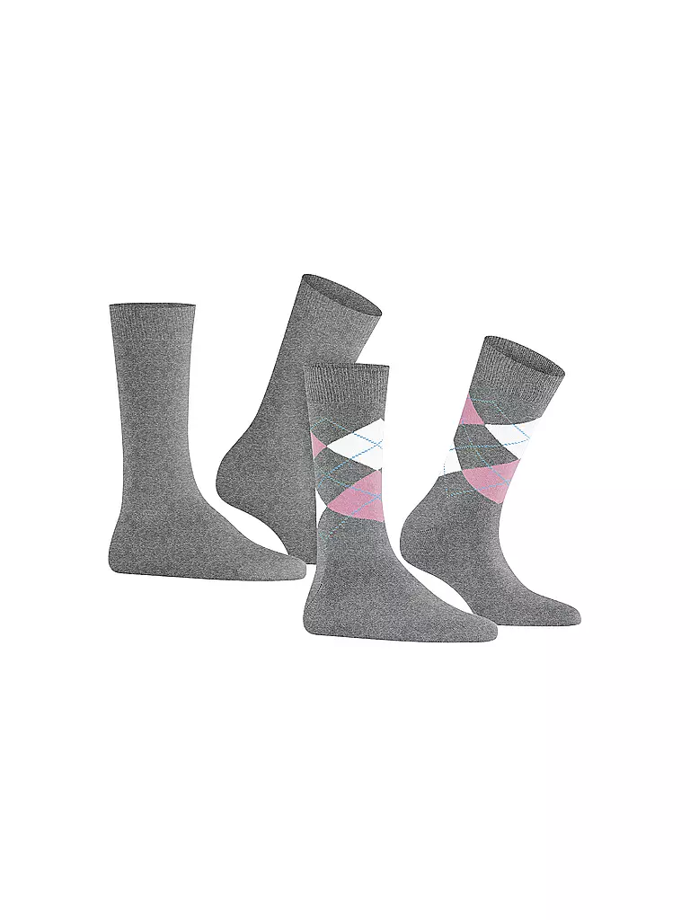 BURLINGTON | Damen Socken EVERYDAY 2-er Pkg 36-41 light grey | schwarz