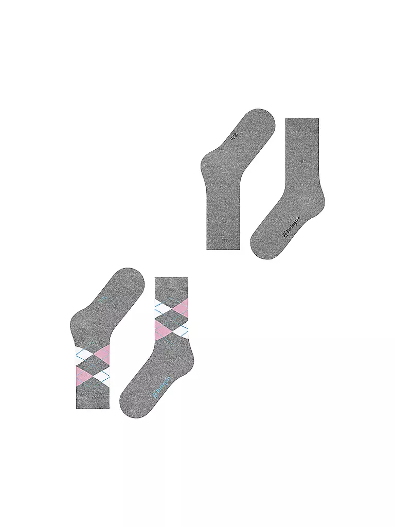 BURLINGTON | Damen Socken EVERYDAY 2-er Pkg 36-41 light grey | schwarz