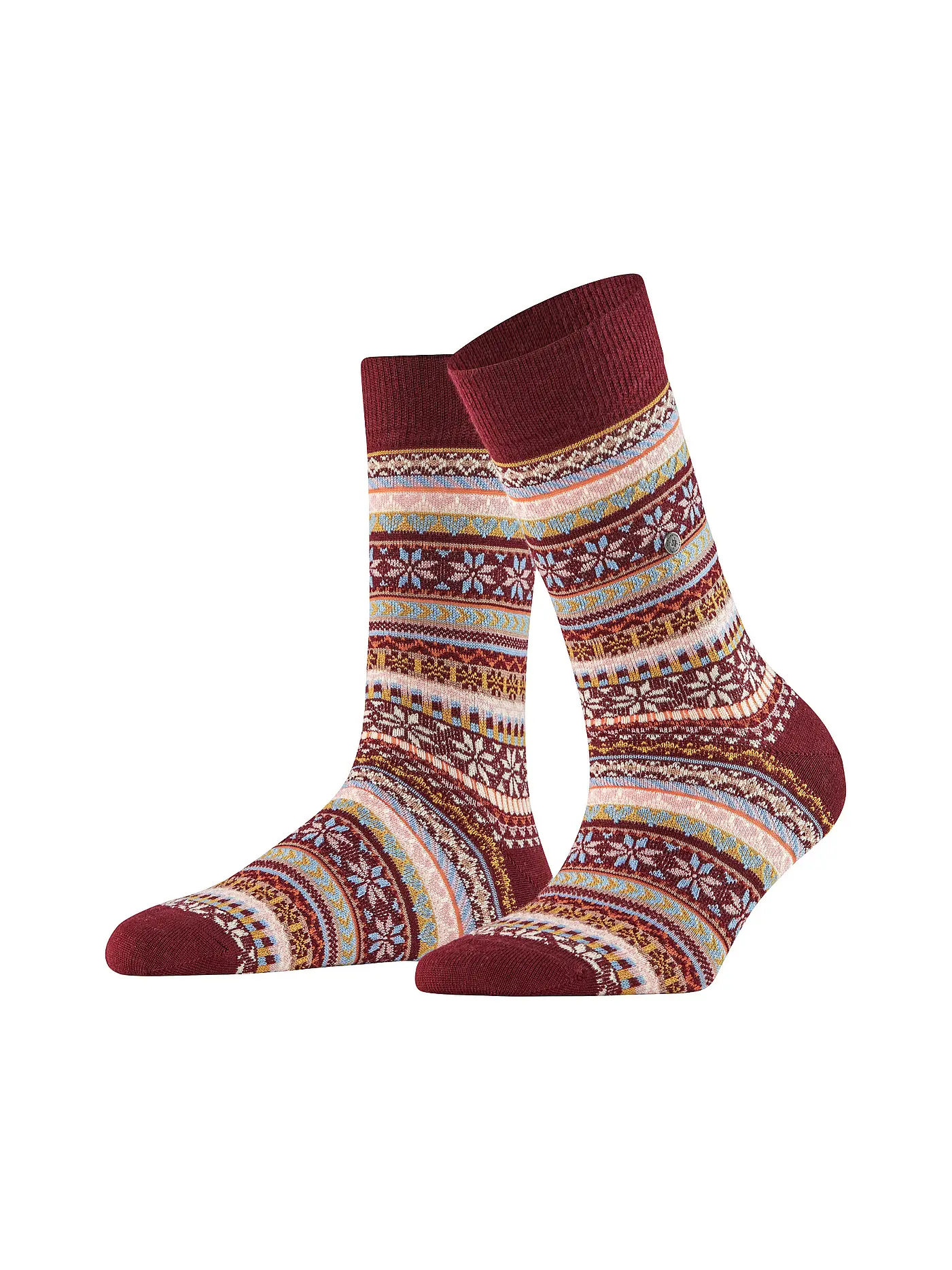 BURLINGTON | Damen Socken FAIR ISLE DELIGHT 36-41 claret | dunkelrot