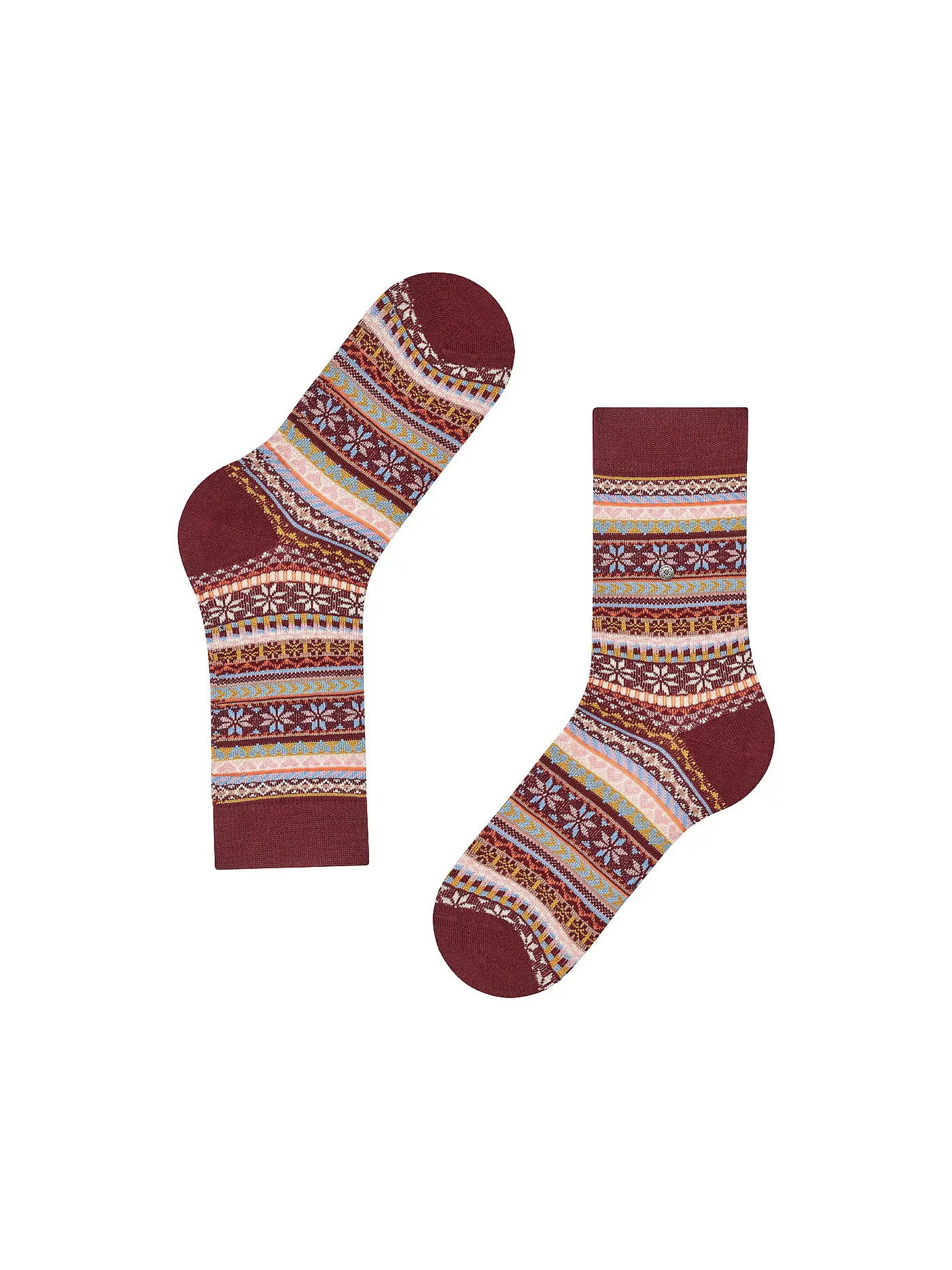 BURLINGTON | Damen Socken FAIR ISLE DELIGHT 36-41 claret | dunkelrot