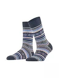 BURLINGTON | Damen Socken FAIR ISLE DELIGHT 36-41 camel | blau