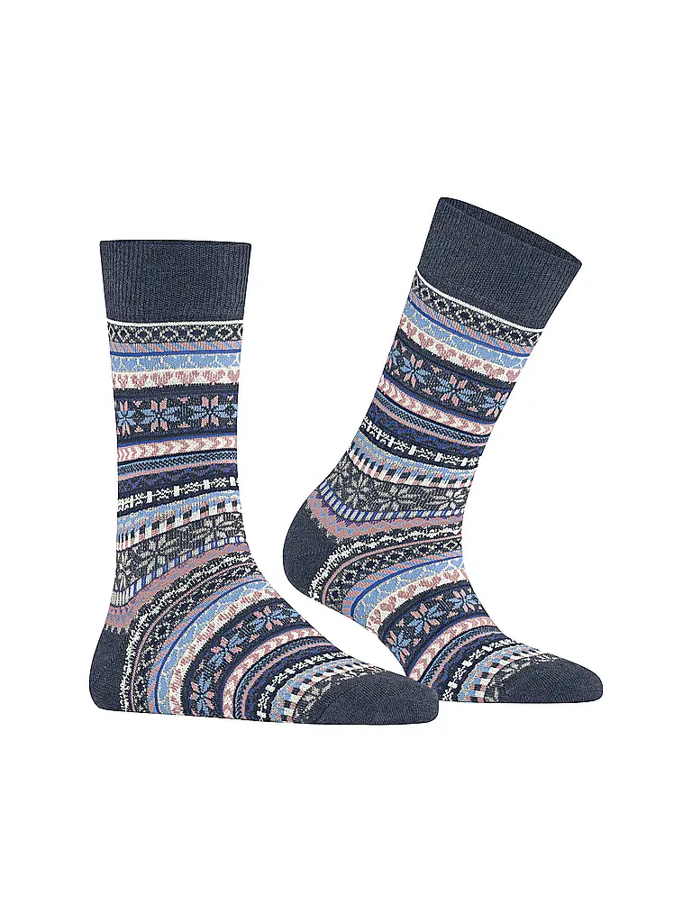 BURLINGTON | Damen Socken FAIR ISLE DELIGHT 36-41 dark blue mel. | 
