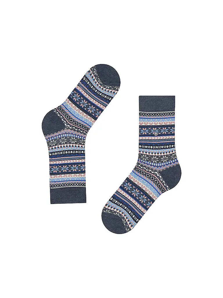 BURLINGTON | Damen Socken FAIR ISLE DELIGHT 36-41 dark blue mel. | 