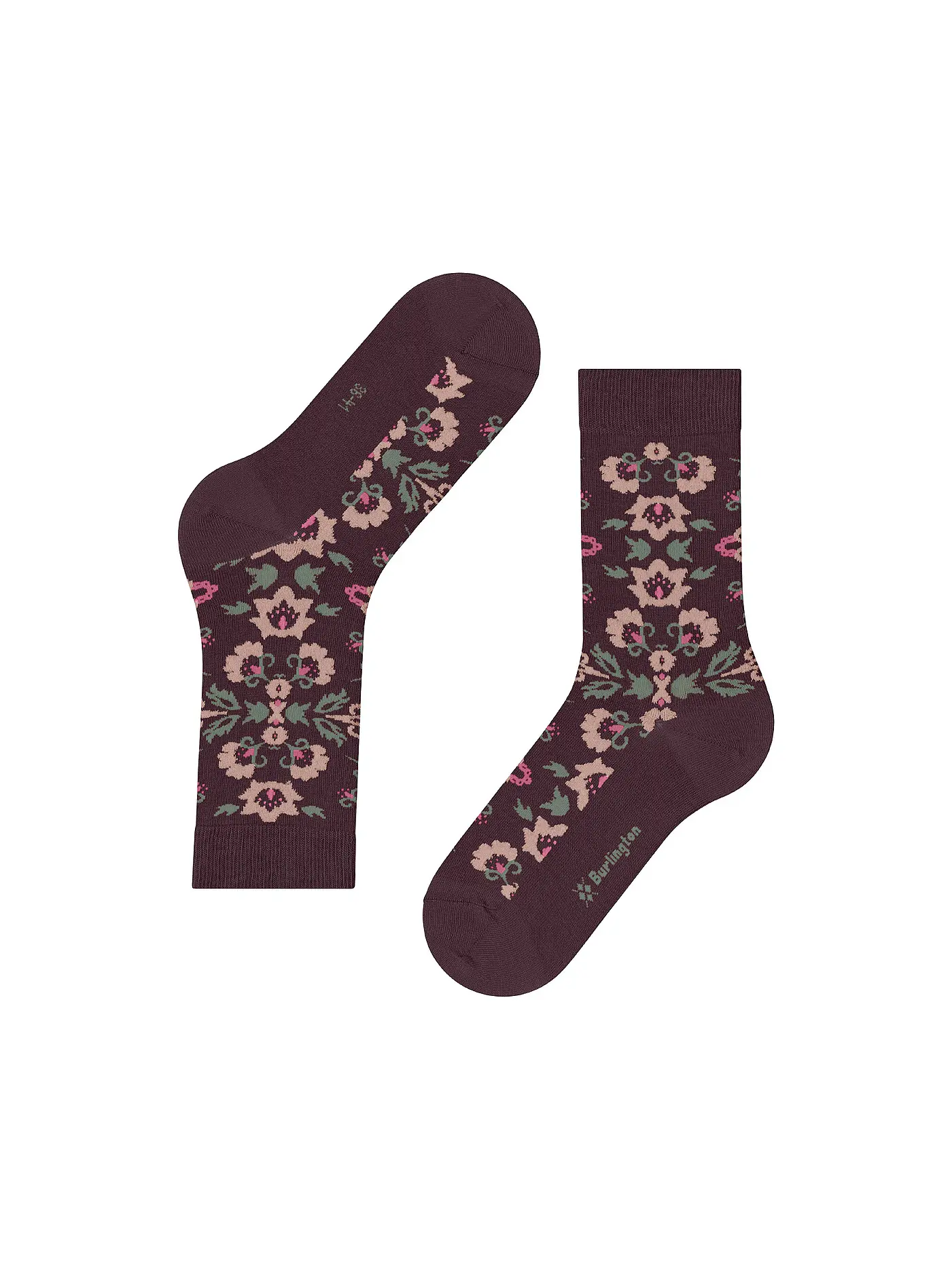 BURLINGTON | Damen Socken VELVET BLOOMS 36-41 barolo | dunkelrot