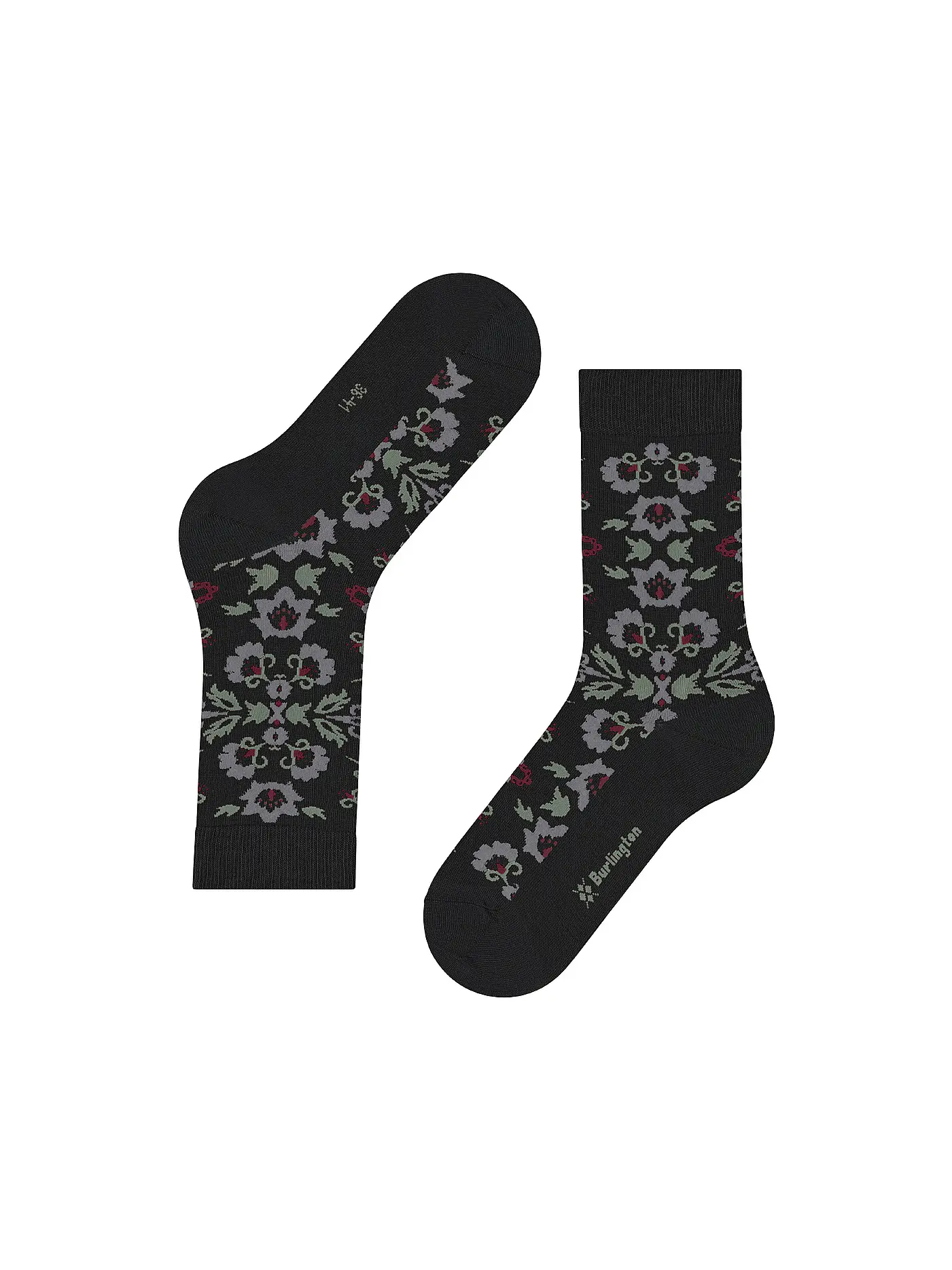 BURLINGTON | Damen Socken VELVET BLOOMS 36-41 black | schwarz