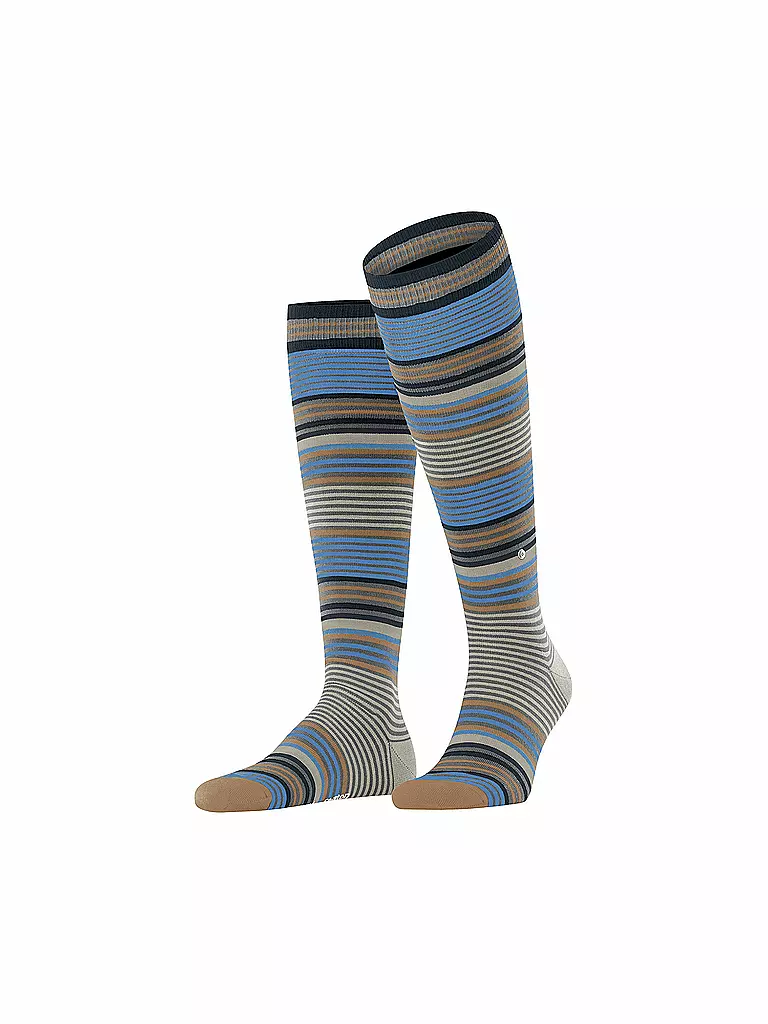 BURLINGTON | Herren Kniestrümpfe STRIPE 40-46 dark grey | olive