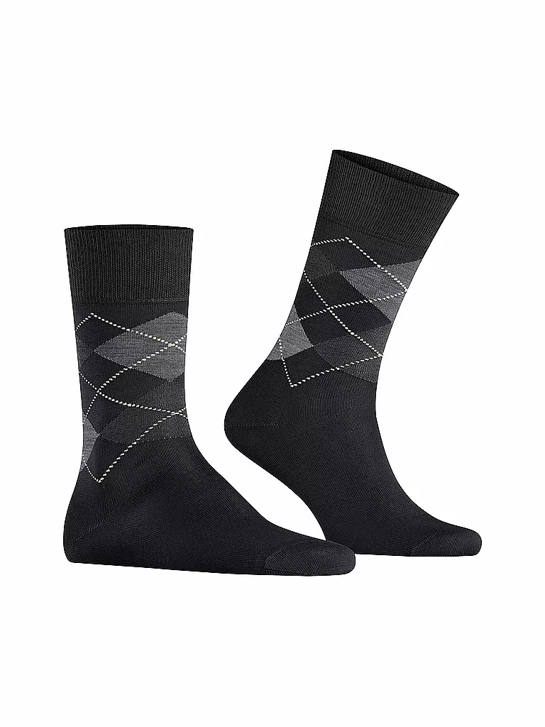 BURLINGTON | Herren Socken 40-46 MANCHESTER black | hellgrau