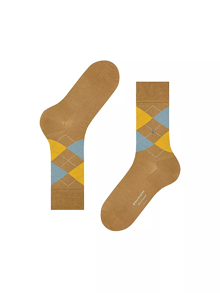 BURLINGTON | Herren Socken 40-46 MANCHESTER mustard | hellgrau