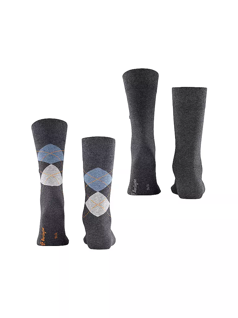BURLINGTON | Herren Socken EVERYDAY 2-er Pkg. 40-46 anthracite mel. | beige