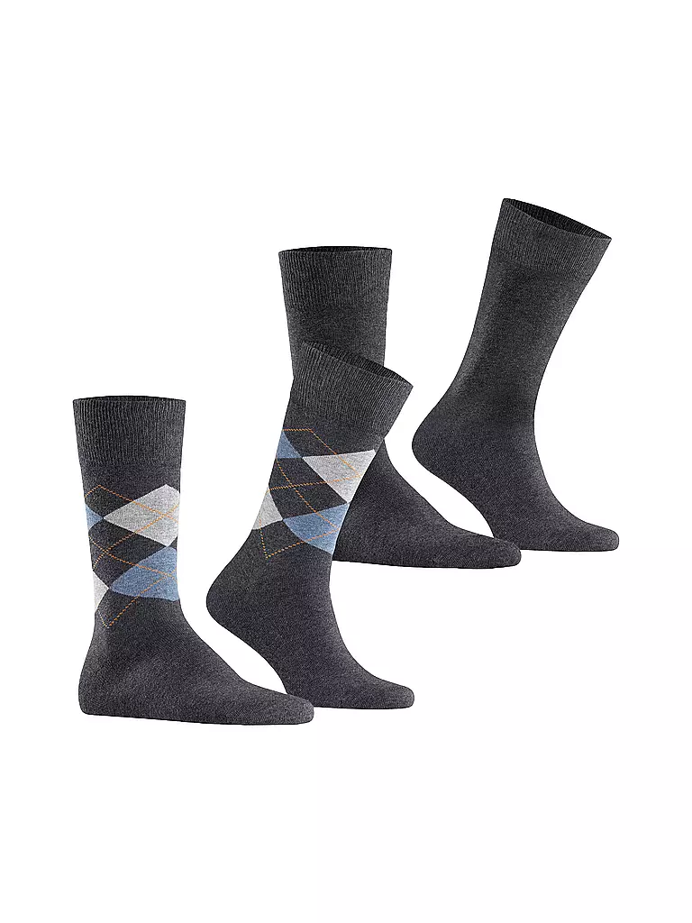 BURLINGTON | Herren Socken EVERYDAY 2-er Pkg. 40-46 anthracite mel. | beige