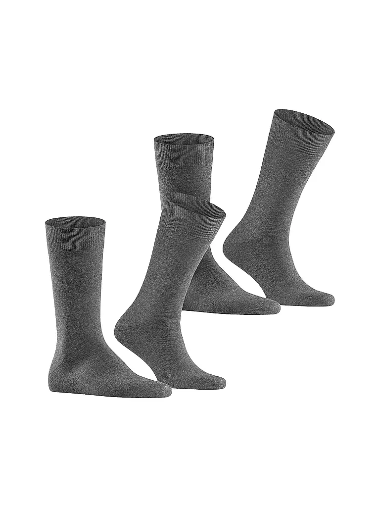 BURLINGTON | Herren Socken EVERYDAY 2-er Pkg. 40-46 anthracite mel. | grau