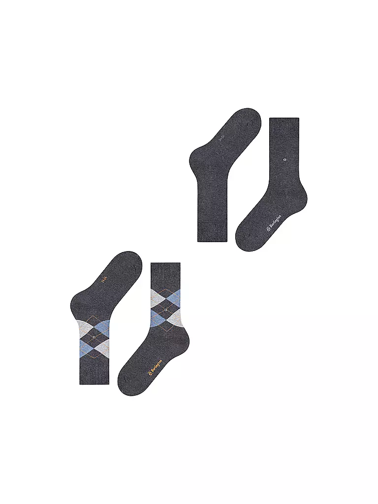 BURLINGTON | Herren Socken EVERYDAY 2-er Pkg. 40-46 anthracite mel. | hellgrau