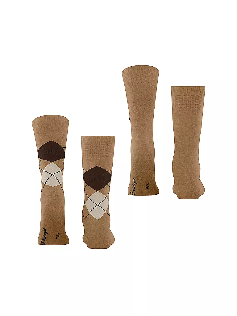 BURLINGTON | Herren Socken EVERYDAY 2-er Pkg. 40-46 brown sugar | camel
