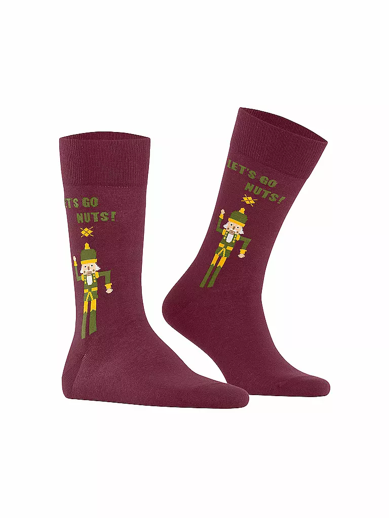 BURLINGTON | Herren Socken NUTTY NUTRACKER 40-46 burgundy | dunkelrot